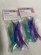 Diane 4 1/2&quot; Gator Clips Hair 3 PACK Assorted Colors Green Blue Purple Fromm - £5.54 GBP