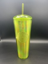 Starbucks Summer 2023 Lime Green Yellow Kaleidoscope Dome Lid 24oz Venti Tumbler - £17.53 GBP