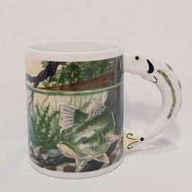 Fish Handle Coffee Mug 11 oz Cup Green River Fishing Papel Giftware  - £11.79 GBP