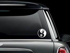 Yin Yang Hand and Paw Print Vinyl Car Window Decal Bumper Sticker US Seller - £5.64 GBP+