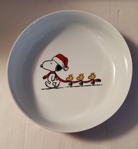 Peanuts Snoopy Santa Christmas ceramic serving holiday pasta bowl 8.5&quot; d... - $18.99