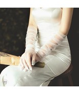 Long Tulle Sheer Bridal Gloves, Chic Bride Wedding Gloves, Thin Evening ... - $560.27 MXN
