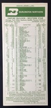 Burlington Northern Railroad Timetable 1/1/1971 Schedule Chicago to NW C... - £3.86 GBP