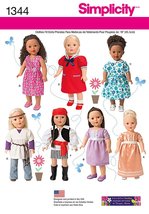 Simplicity Creative Patterns 1344 18-Inch Doll Clothes and Costumes Sewing Patte - £8.67 GBP