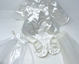 Build A Bear Wedding Dress Outfit Set Shoes 2 Veil Clothing Bride Satin - £19.59 GBP
