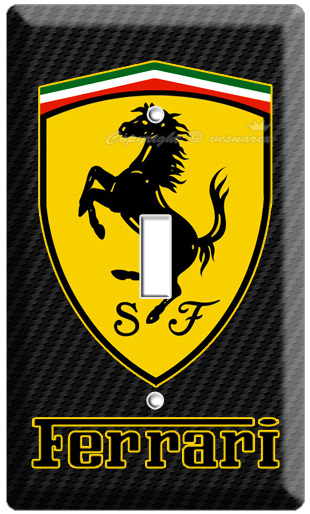 NEW FERRARI CAR SCUDERIA SHIELD SIMBOL EMBLEM LOGO LIGHT SWITCH WALL PLATE COVER