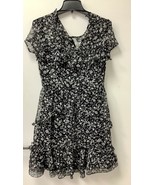 French Connection Women&#39;s Daisy/Floral Rave Ruffle Dress, Size 6, Black/... - $18.55