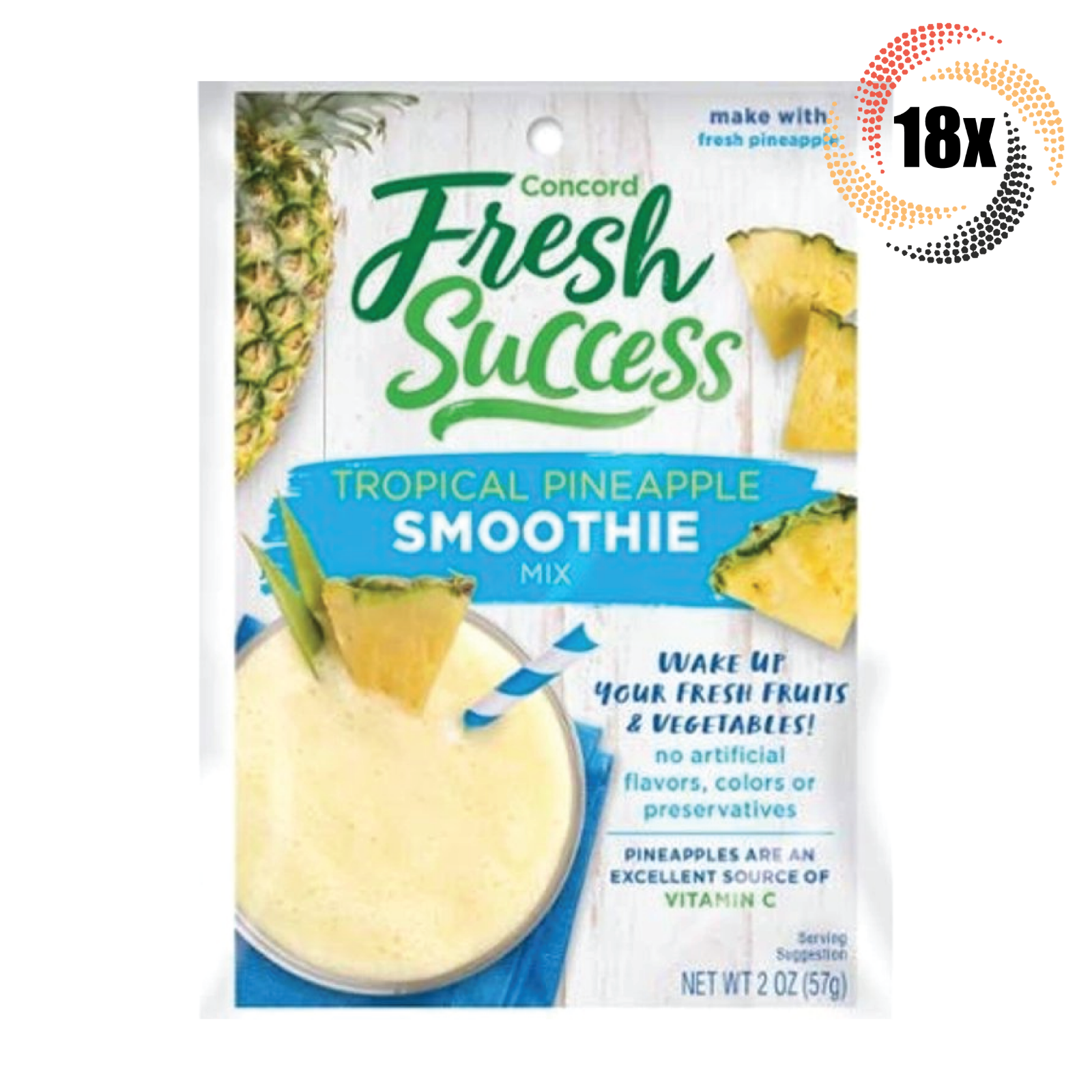 18x Packs Concord Fresh Success Tropical Pineapple Smoothie Drink Mix | 2oz - $35.69