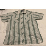 Wrangler Mens Xlong Tail Western Shirt 3X 19 Tall Pearl Snap Stripe 34 - €19,62 EUR