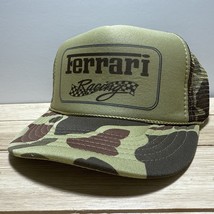 Vintage Racing Hat  Trucker Adjustable Green Camouflage SnapBack Hunting... - $309.15 MXN