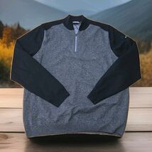 Nike Golf Tour Performance 1/4 Zip Sweater Mens Size XL Gray Black Activ... - $34.65