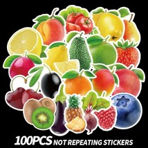 100 pcs Vegetable Fruit Leaves Stickers for Wall decor fridge motorcycle... - $11.99