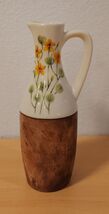 Vtg MCM S.S. Kresge Wood &amp; Porcelain Oil Vinegar Cruet Japan No Stopper - $15.95