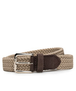 Fashion &amp; elegant braided belt on vegan leather with square sleek silver... - £31.49 GBP+