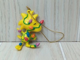 Whitmans Peanuts Woodstock bird tangled in Christmas Tree Lights Ornament - £7.81 GBP