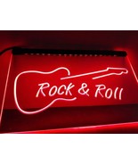 Rock and Roll Guitar Music Illuminated Led Neon Sign Decor, Lights Décor... - £20.77 GBP+