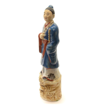 Chinese Asian Wise Man Porcelain Bisque Figurine Statue Mid-Century Sign... - $138.57