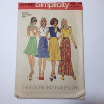 Simplicity 6746 Size 12 Misses&#39; Bias Skirt in Four Lengths Tie - $12.86