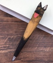 German Shepard Wooden Pen Hand Carved Wood Ballpoint Hand Made Handcraft... - $7.95