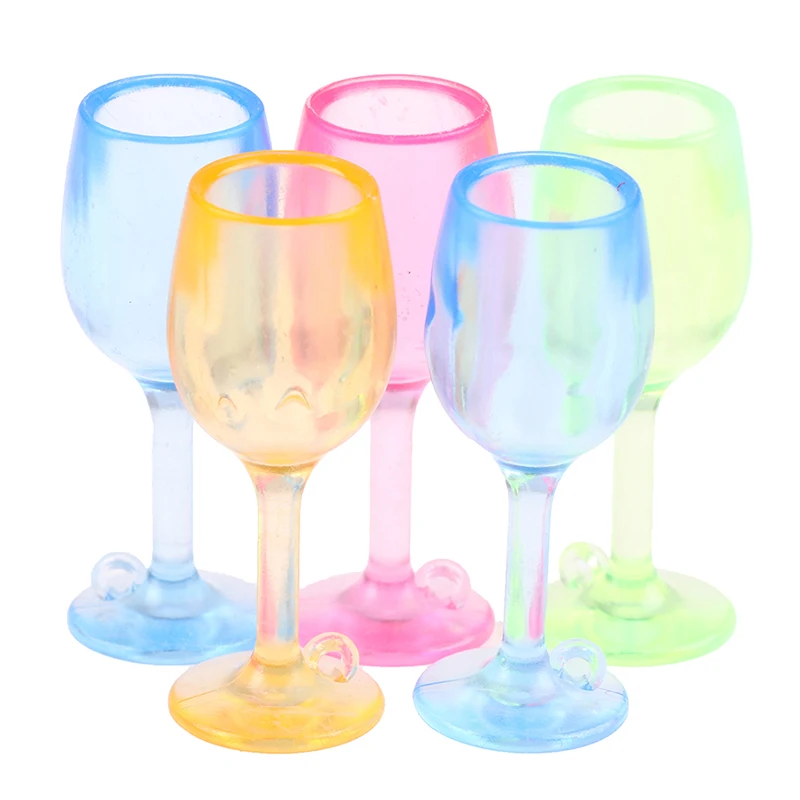 5pc Cute Miniature Champagne Cup Wine Dollhouse Foods Groceries Kitchen Fairy - £7.46 GBP
