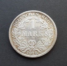 GERMANY 1 MARK SILVER COIN 1915 A aUNC NR - $23.02