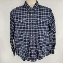 Brooks Brothers Fleece Blue Plaid Long Sleeve Pocket Men&#39;s Shirt Size XL - £23.70 GBP