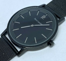 Pierre Lannier Mens 30m Black Steel Mesh Analog Quartz Watch Hours~New Battery - £12.03 GBP