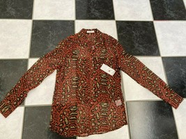 NWT 100% AUTH Equipment Brett Silk Blouse In Rust Sz XS - £101.60 GBP