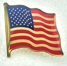 American Flag Old Glory Patriotic Red White Blue Vintage Pin Button Pinback - £10.31 GBP