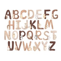 Neutral Animal Alphabet Wall Decals - Extra Large 6 Inch Alphabet Letters For Wa - £23.72 GBP