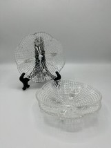 1960s HAZEL ATLAS Teardrop Clear 6” 4-toed Footed Bowl Candy Dish | Set of 2 - £11.83 GBP