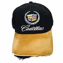 Vintage Cadillac Hat Cap Distressed Discolored Daystone Strapback Emnroidered - £37.16 GBP