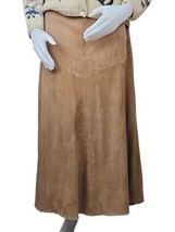 The Territory Ahead Leather Skirt Womens 12 Brown Earthy Bohemian Annie Hall - £81.39 GBP