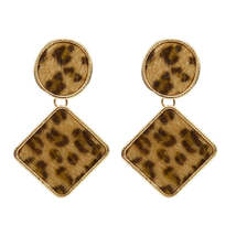 Yellow Gabardine &amp; 18K Gold-Plated Leopard Print Drop Earrings - $13.99