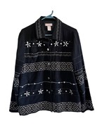 Wear It Women’s Black Linen Blend Embroidered Beaded Long Sleeve Jacket ... - £17.67 GBP