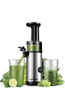 Compact  Masticating Juicer with Powerful 60NM DC Motor, Low Noise, Space-Saving - £30.85 GBP