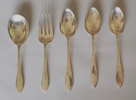 1938 ORIGINAL ROGERS SILVERPLATE PICKWICK FLATWARE 5pc SERVING FORKS SPOONS - £37.50 GBP