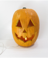 Vintage Gemmy 16&quot; Large Foam Blow Mold Light-Up Pumpkin Jack O Lantern r... - £18.77 GBP