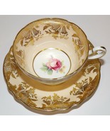 STUNNING VINTAGE PARAGON ENGLAND PEACH WITH PINK ROSE GOLD GILT TEA CUP ... - $2,151.13 MXN