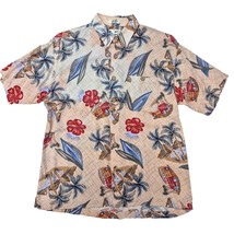 VTG 80s /40s Inspired ME Sport Rayon Hawaiian Shirt -Woody Cars &amp; Hibisc... - $47.52