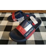 Nautica Bower Athletic Adjustable Slides Sandals, Mens Size 10 Navy Whit... - £18.09 GBP