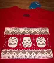 Star Wars Stormtroopers Ugly Christmas Sweater Style T-Shirt Medium New - £15.53 GBP