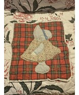 BONNET Girl Quilt Square Block Hand Sewn 14X13 Inch  - $146.96 MXN
