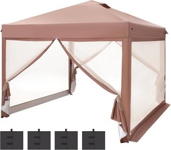 Phi Villa 10&#39; X 10&#39; Pop Up Canopy Tent With Netting, Instant Gazebo, Ez, Patio - $220.99