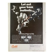 Guild Bass Strings Vintage 70s Print Advertisement Guitar Music - £14.87 GBP