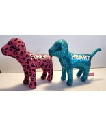 VICTORIAS SECRET PINK PLUSH STUFFED  DOG PUPPY PLUSH FOREVER PINK and HEART - $299.33 MXN