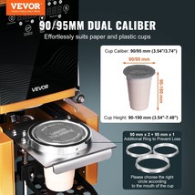 VEVOR Fully Automatic Sealing Machine Tea Cup Sealer 500-650 Cups/H 190 ... - $536.49
