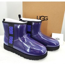 UGG Boots Classic Clear Mini Violet Purple Fur Lined Waterproof Snow Shoes - £117.59 GBP