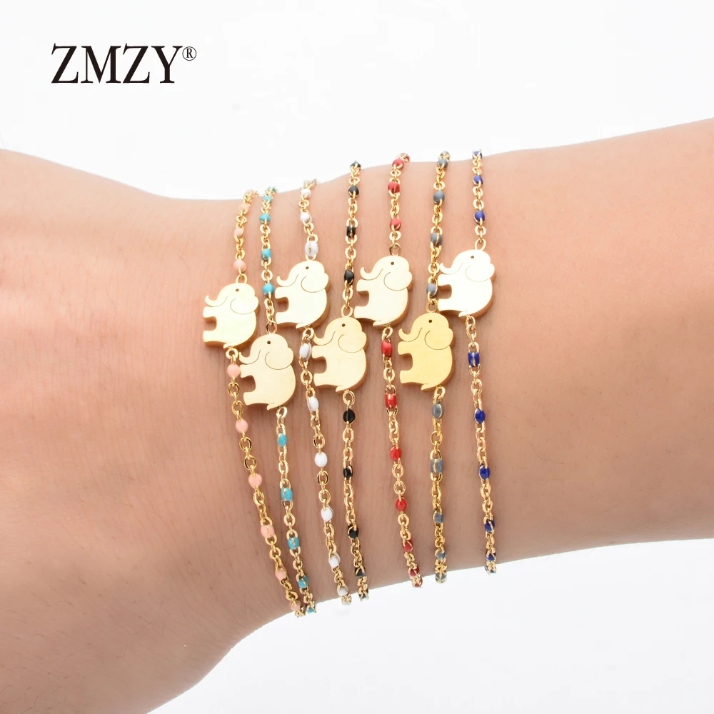 7pcs/lot Mixed New Arrival Stainless Steel Lucky Chain Elephant Bracelets For Wo - £31.49 GBP