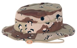 NWOT MADE IN USA HOT WEATHER TYPE II 6 COLOR CHOCOLATE CHIP CAMO BOONIE ... - £19.41 GBP